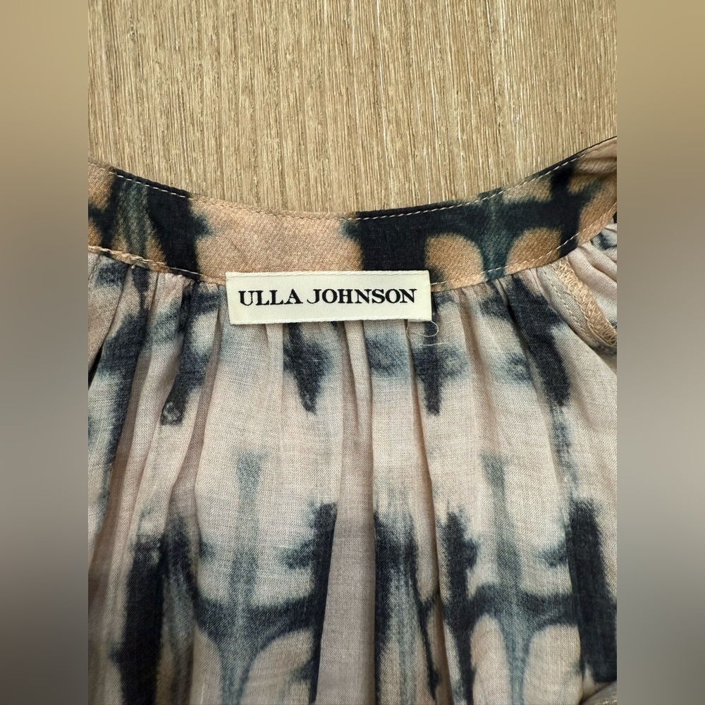 Ulla Johnson beige 'Selena' dress with tie waist in palm tie dye medium - Picture 8 of 14